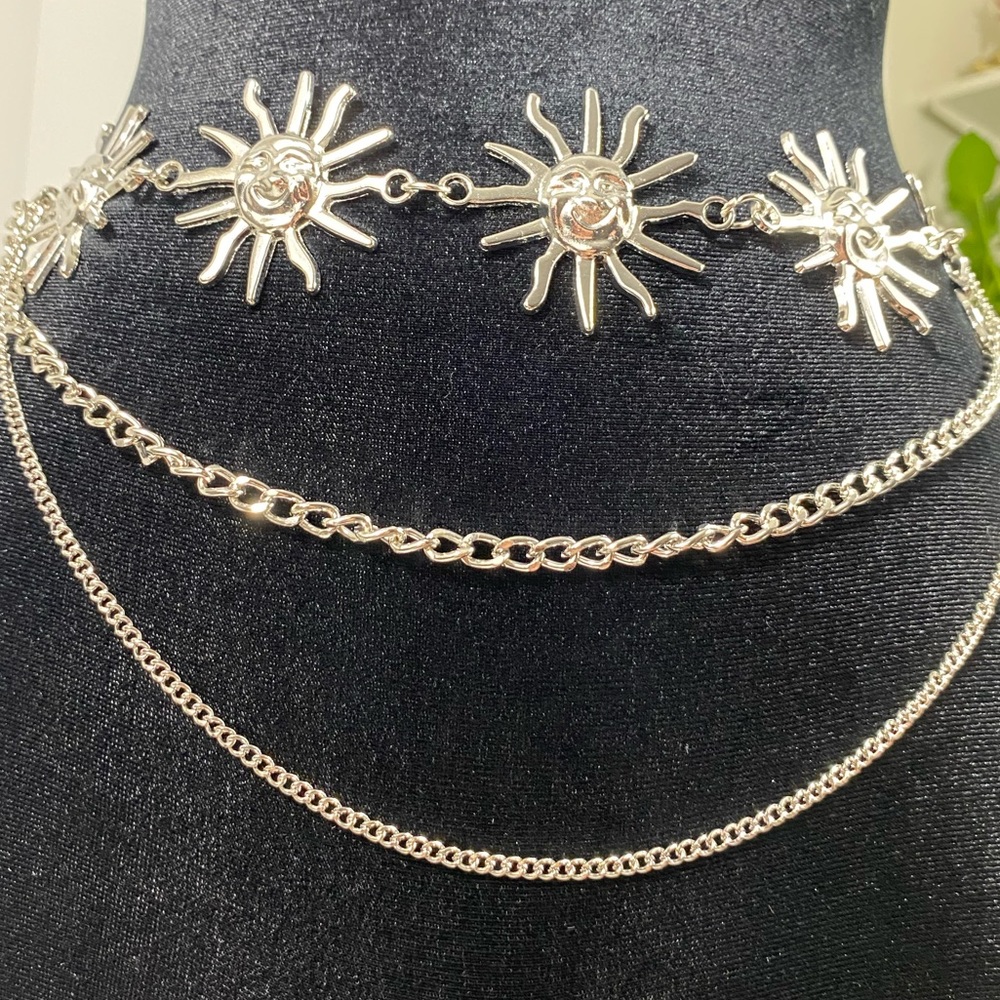 Celestial Sun Multi Layer Chain Statement Belt Me… - image 4